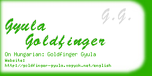 gyula goldfinger business card